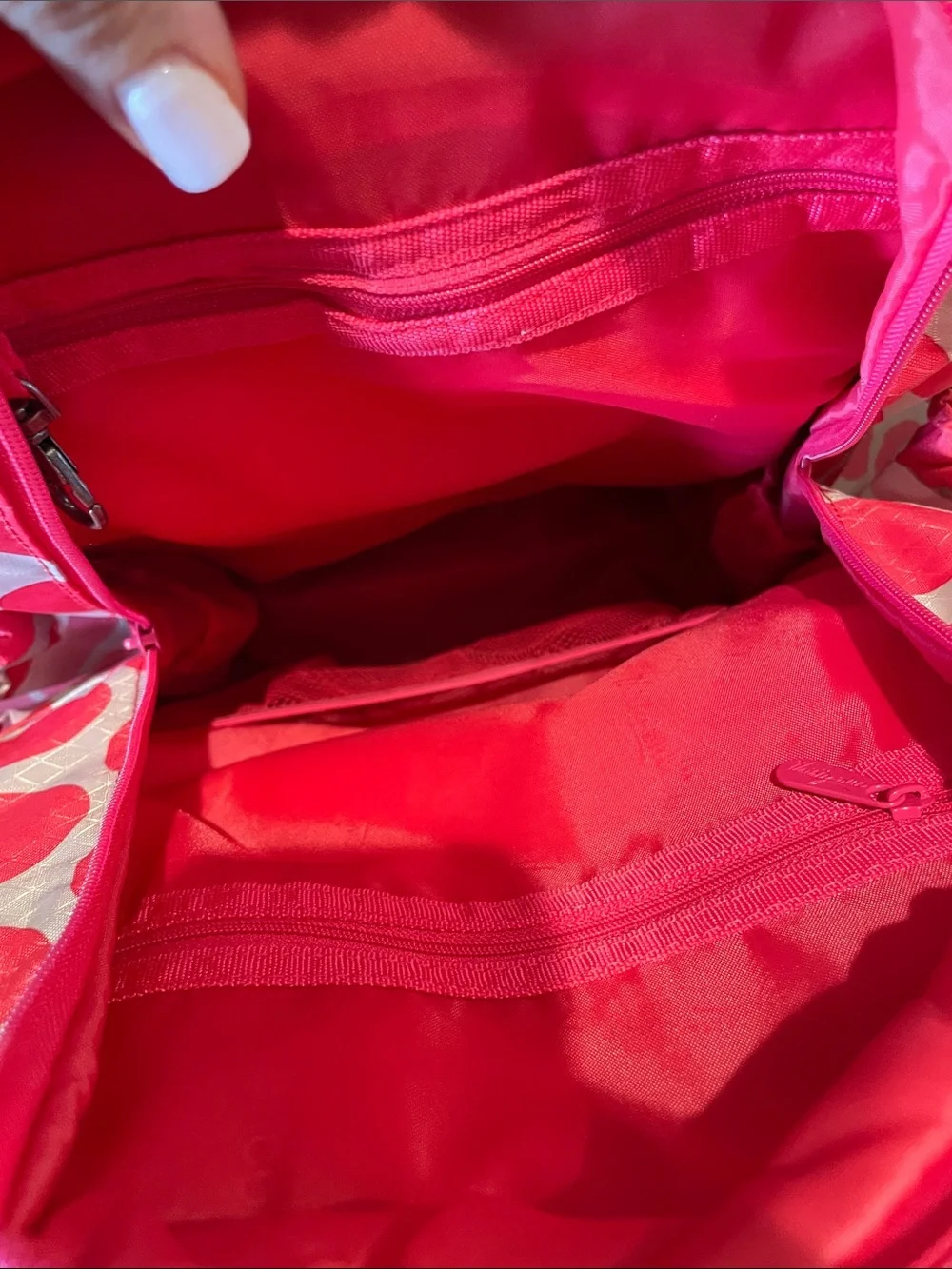Thirty-One Her Deluxe Backpack Mod Coral Pink Polka Dot